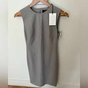 New classic Theory wool shift dress light grey